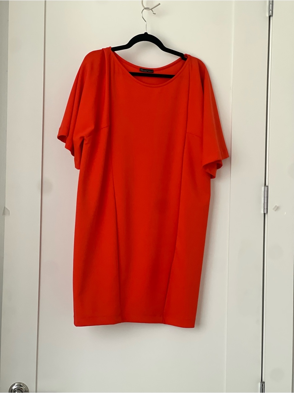Orange Scuba Shift Dress | Statement Sleeve Cocktail Dress